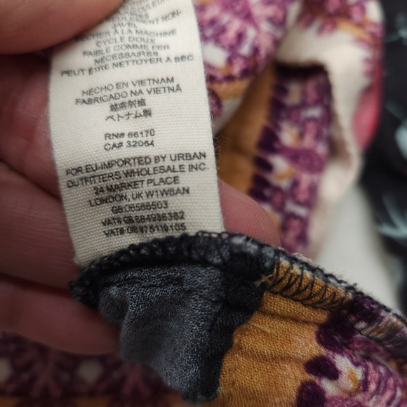 Free People Shirt Women's Small Boho Citrus Tie Sleeve Top Pink Black - Picture 10 of 11